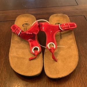 Euro Wellness Balance sandals NWOT. Red sequins . Size 8.5/9. See photos